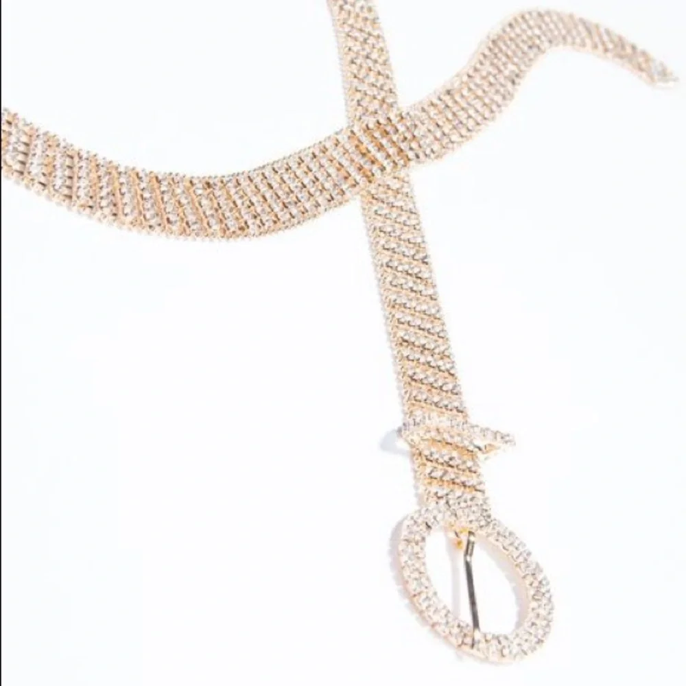 Gold Rhinestone Waist Belt - Picture 3 of 3